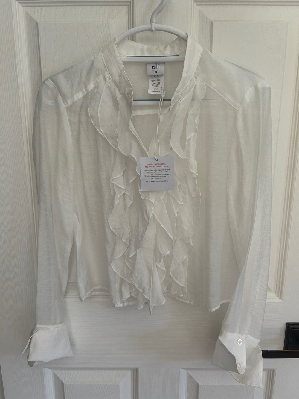 CAbi Noble Blouse NWT size XS White